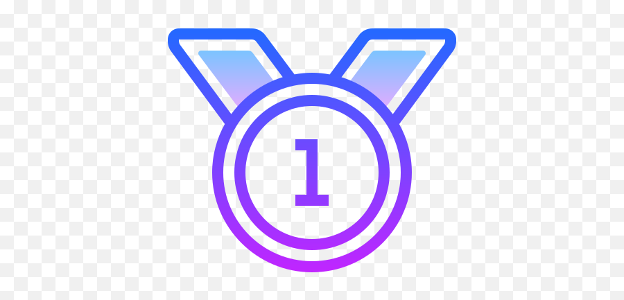 Medal First Place Icon In Gradient Line Style - Illustration Png,1st Place Icon