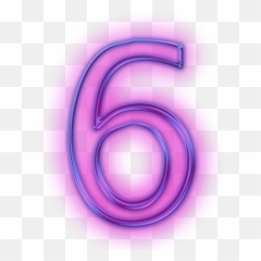 Number 6 Png - Numbers Purple Neon