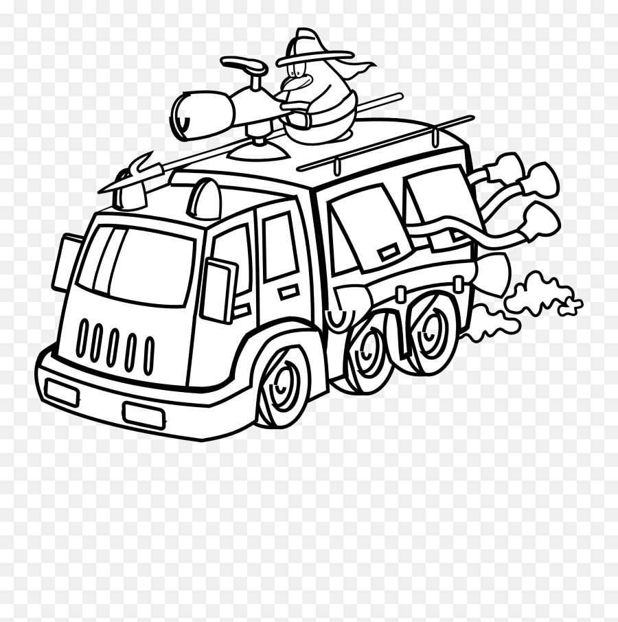 Download Fire Truck Clipart Outline - Fire Station Clip Art Fire Brigade Clipart Black And White Png,Fire Clip Art Png