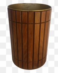 Vintage Gruvwood Trash Can Waste Basket Wood - Nagara Png,Trash Bin Png