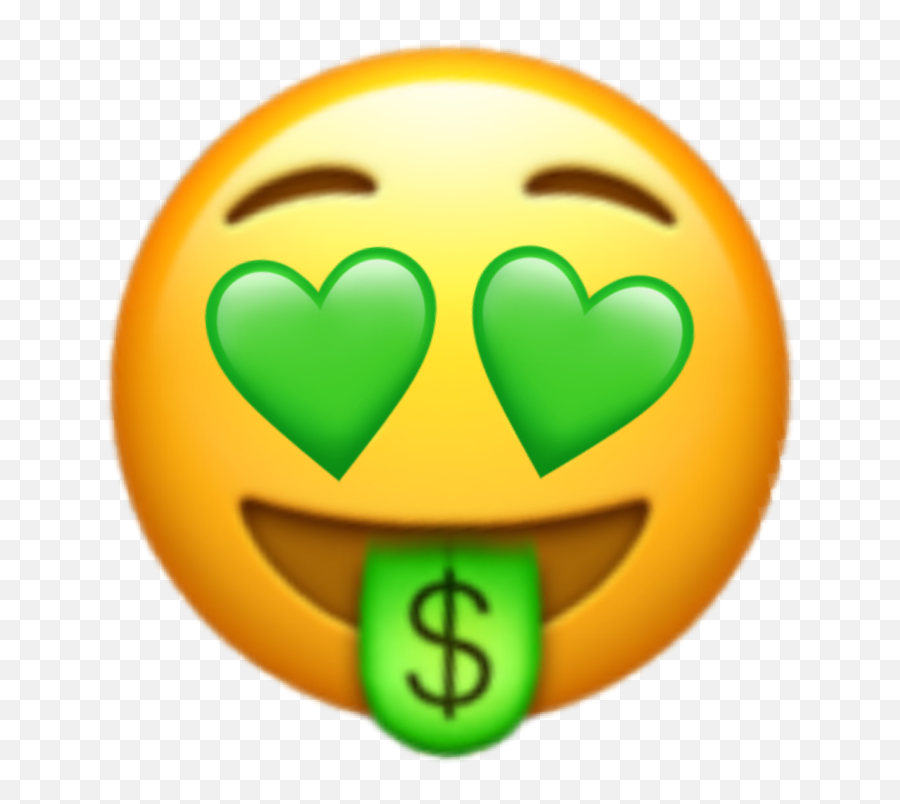 Iphone Heart Eyes Emoji Png Transparent - Iphone Money Face Emoji,Emoji Hearts Transparent