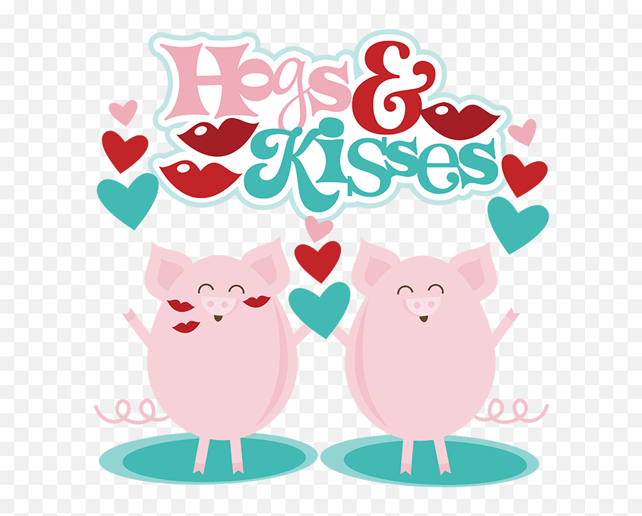 Hogs U0026 Kisses Svg Scrapbook Files Cute Cuts Valentines - Cute Valentines Scrapbook Clipart Png,Kisses Png