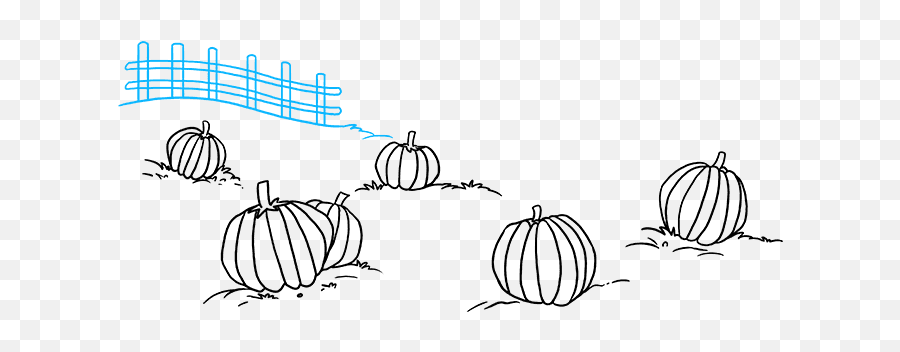 How To Draw A Pumpkin Patch - Really Easy Drawing Tutorial Sketch Png,Cute Pumpkin Png