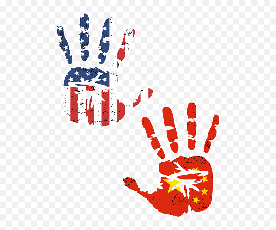 Usa China Handprint Flag Proud Chinese American Heritage Biracial Roots Culture Descendents Greeting Card - Jamaica Usa Handprint Png,China Flag Transparent