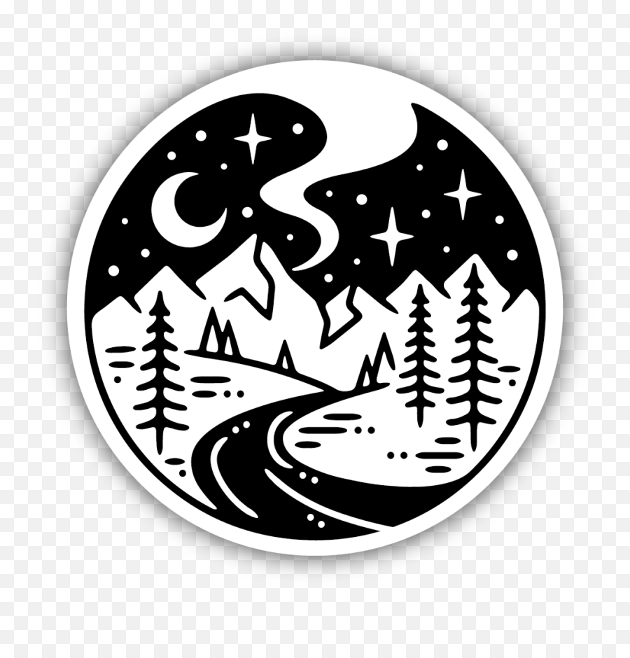 Starry Night River Sticker - Stickers Night Png,Starry Night Png
