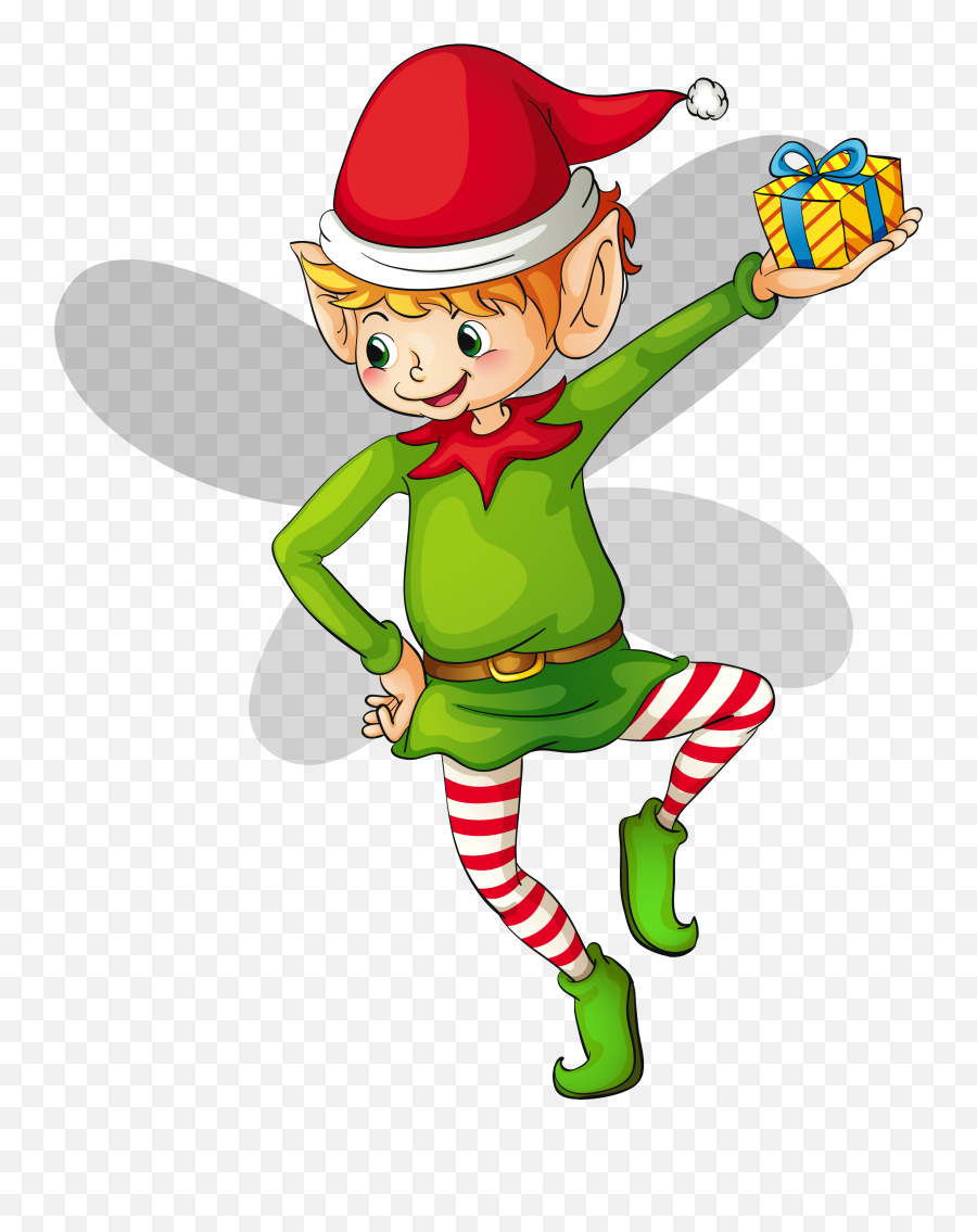 Christmas Cute Elf Clipart - Clipart Christmas Elf Png,Elf On The Shelf Png