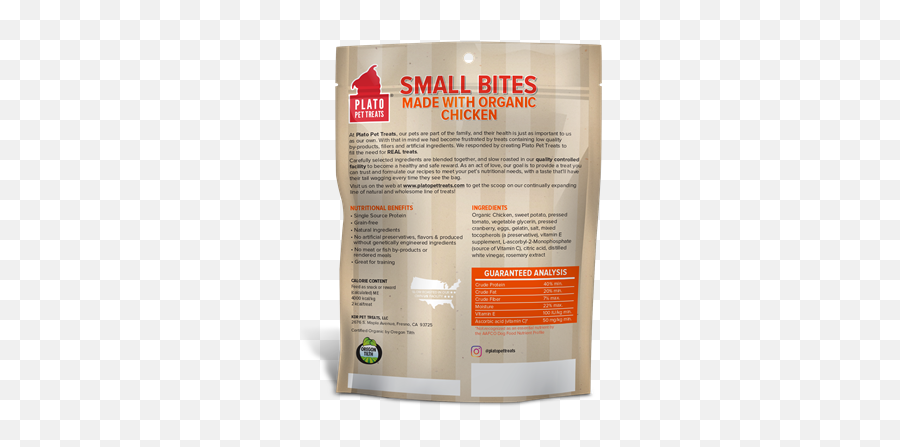 Plato Pet Treats Small Bites Organic Chicken 105 Oz 300 Gram Bag U2014 Nirvana - Wood Png,Plato Png