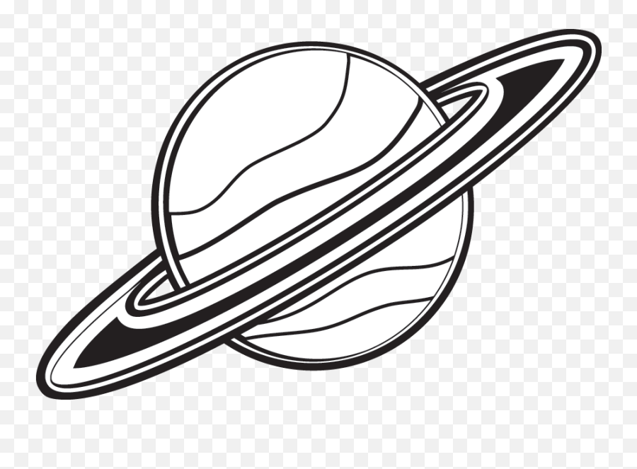 Planet Clipart Black And White - Planet Clipart Drawing Black And White Png,Saturn Rings Png