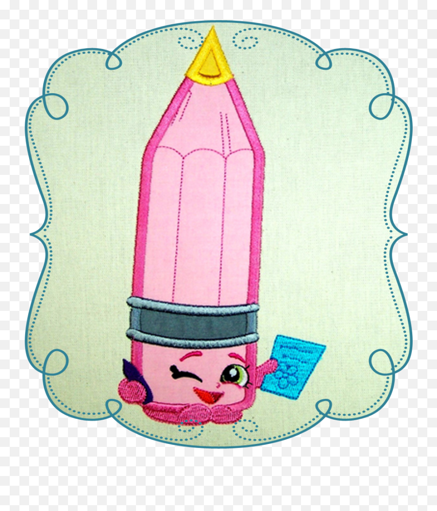 Pencil Shopkins Transparent U0026 Png Clipar 2106555 - Png Embroidery Applique Embroidery Design Minnie Mouse,Pencil Png Clipart