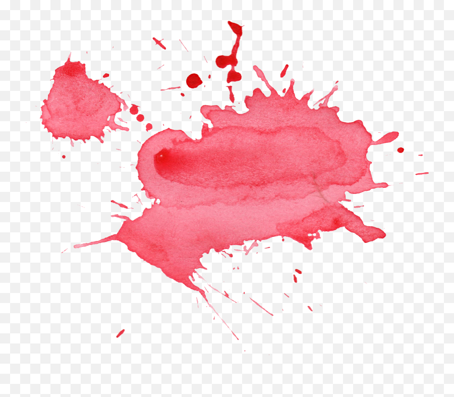 6 Red Watercolor Splatter - Pink Watercolor Splash Transparent Background Png,Red Splatter Png