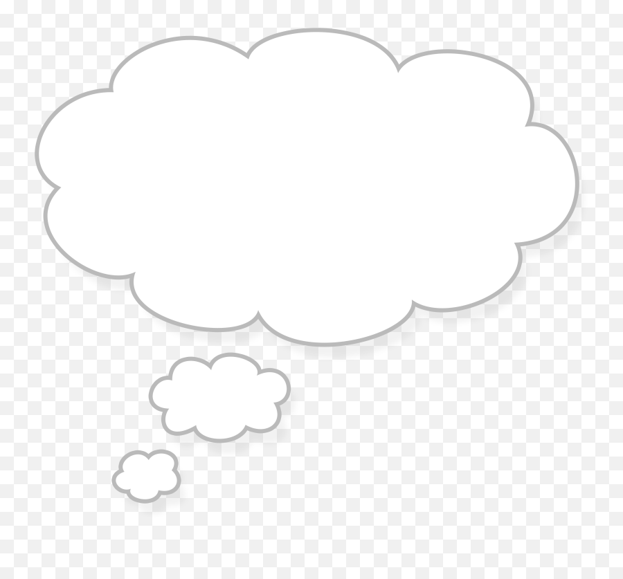 White Thought Bubble Png 4 Image - Thinking Bubble Png White,Thinking Bubble Png