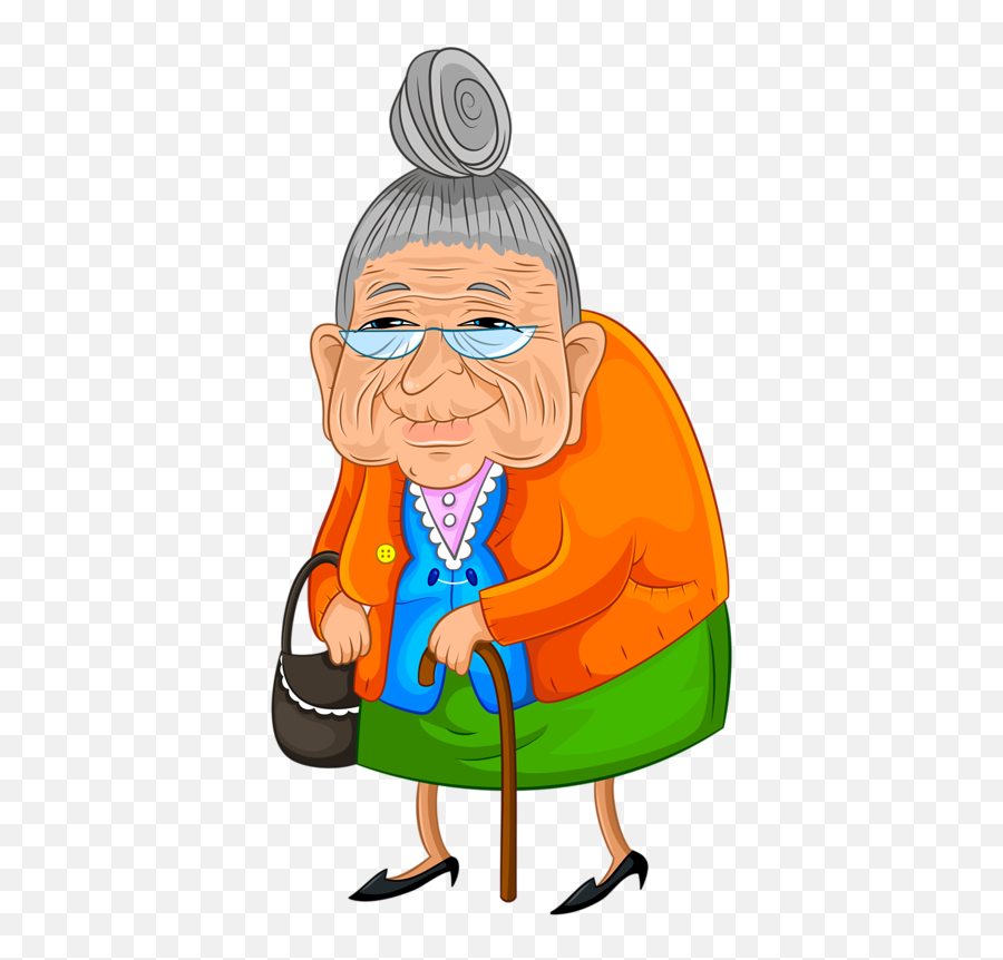 Old Lady Cartoon Clipart Png