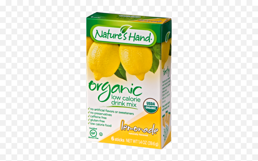 Natureu0027s Hand Organic Drink Mix - Lemonade 6 Stickshk Organic Drink Mix Png,Lemonade Transparent