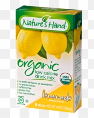 Natureu0027s Hand Organic Drink Mix - Lemonade 6 Stickshk Organic Drink Mix Png,Lemonade Transparent