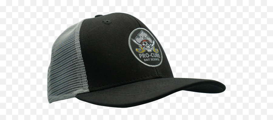 Pro - Cure Black U0026 Grey Pirate Logo Trucker Hat Baseball Cap Png,Pirate Hat Transparent