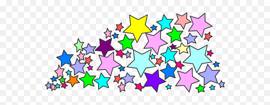 Colorful Stars Clipart Png - Cluster Of Colourful Stars,Cartoon Star Png