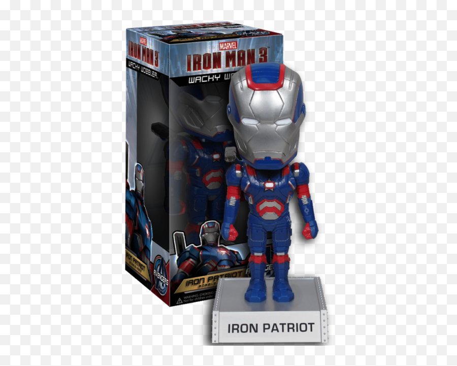 Iron Patriot Man 3 Wacky Wobbler Bobble Head Funko - Iron Man 3 Patriot Wacky Wobbler Png,Iron Man 3 Logo