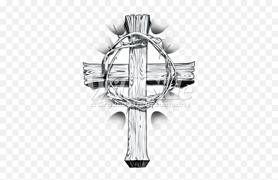 Cross With Crown Of Thorns Png Image - Cross Thorn Crown Transparent Background,Thorns Png