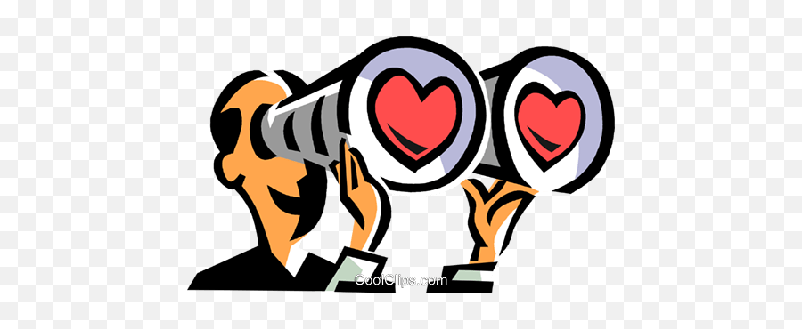 Man Looking Through Binoculars Royalty Free Vector Clip Art - Man With Binoculars Clipart Png,Binoculars Png