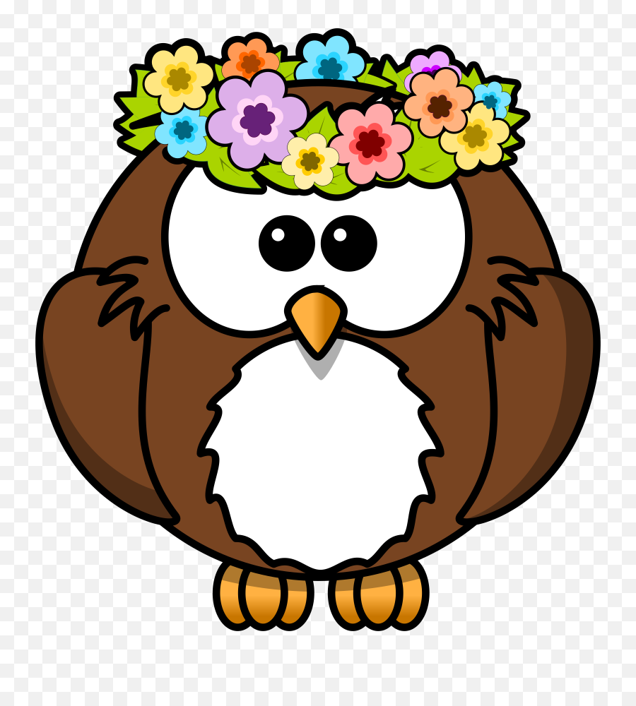 Springtime Animals And Flowers Png - Cartoon Owl,Spring Clipart Png