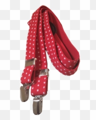 Red White Polka Dot Suspender - Tartan png