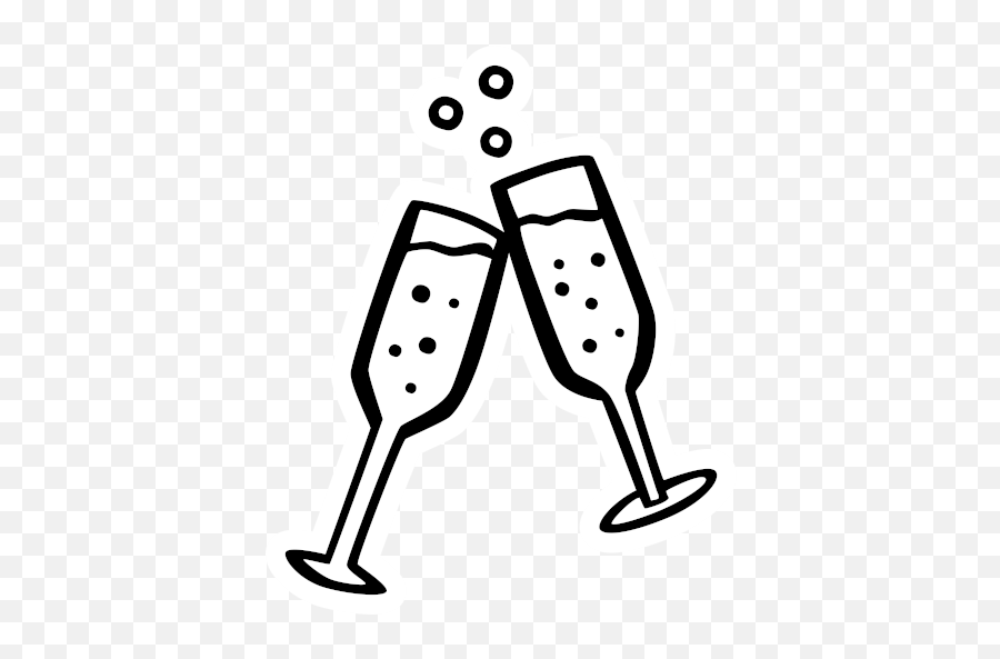 Party New Year Celebration Champagne Glasses Icon - Black And White Champagne Glass Png,Champagne Glass Png