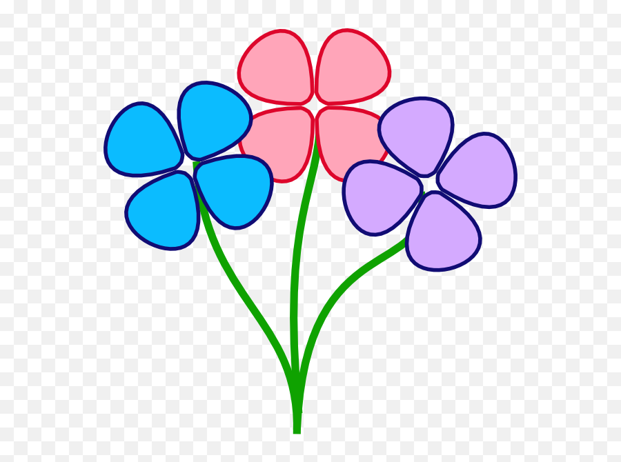 Three Colorful Flowers Png Clip Arts For Web - Clip Arts Colorful Flowers Clip Art,Colorful Flowers Png