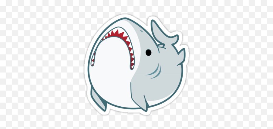 Derpy Great White Shark Sticker With Images Hydroflask - Derpy Shark Png,Shark Transparent