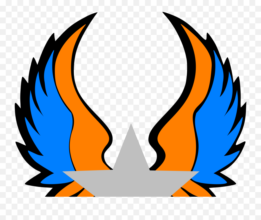 Orange And Blue Star Wings Svg Vector - Red Star With Wings Png,Orange Star Png
