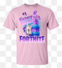 1 Victory Royale Fortnite Lucky Llama Shirt G200b Gildan Png