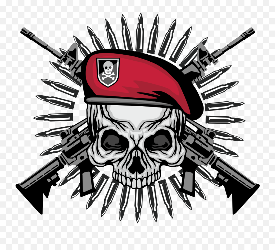 Printed T - Shirt Skull Clothing Skull Weapon Png Vector Army Skull Logo,Skull Transparent Png