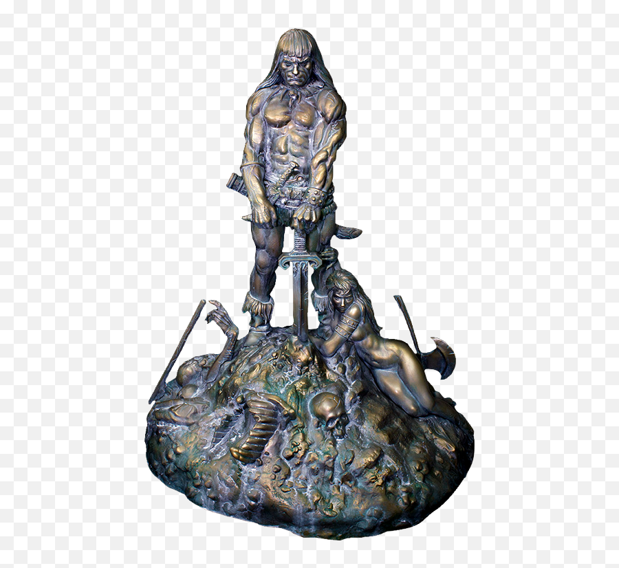 Conan The Barbarian Sacred Bronze Premium Statue - Supernatural Creature Png,Conan The Barbarian Logo