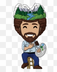 Bob Ross - Painting Bob Ross Cartoon Png,Bob Ross Transparent