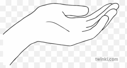 Cupped Hand Black And White - Cupped Hand Black And White Clipart Png,Cupped Hands Png