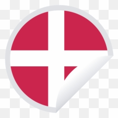 Danish Flag Peeling Sticker - Openclipart Vertical png
