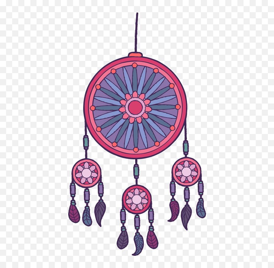 Ethnical Multicolor Dreamcatcher Object Wall Sticker - Decorative Png,Dream Catcher Icon