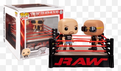 Funko Pop Wwe The Rock Vs Stone Cold In Wrestling Ring - Stone Cold Steve Austin And The Rock Funko Pop Png,Wwe Wrestling Icon Quiz Answers