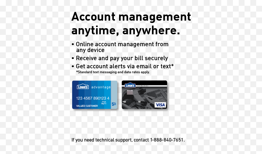 Manage Your Loweu0027s Credit Card Account - Visa Credit Card Png,Credit Card Transparent Background