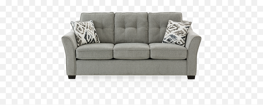 Grey Upholstered Sofa With Decorative Pillow Png Couch