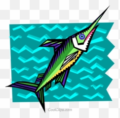 Stylized Swordfish Royalty Free Vector Clip Art Illustration - Immagini Di Pesce Spada Stilizzato Png,Swordfish Png