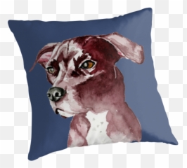 Watercolor Painting Of A Pitbull Dog - Watercolor Painting Png,Pitbull Png