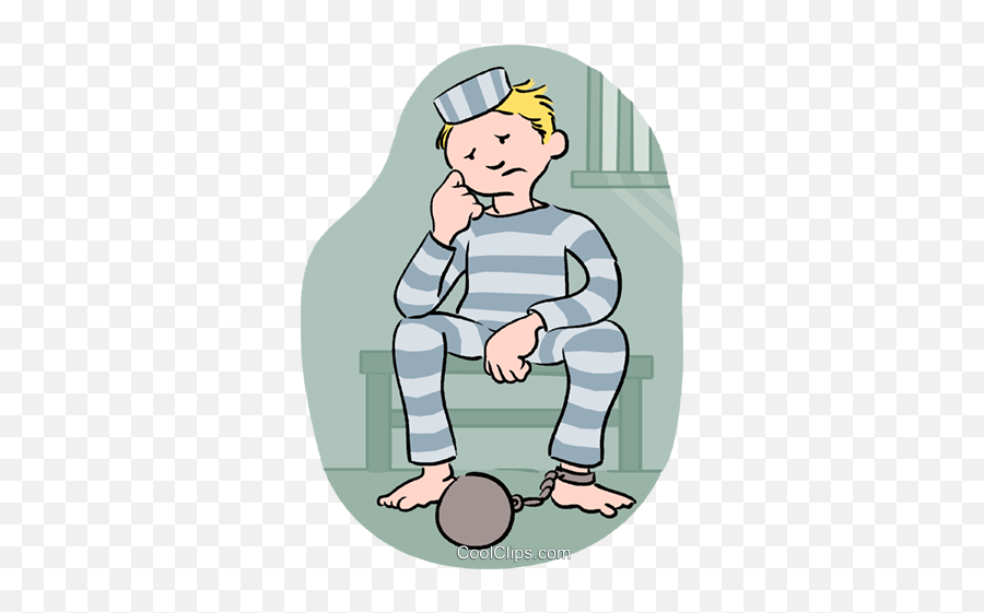 Prisoner Sitting In Prison Royalty Free Vector Clip Art - Prison Experiment Clipart Png,Prisoner Png