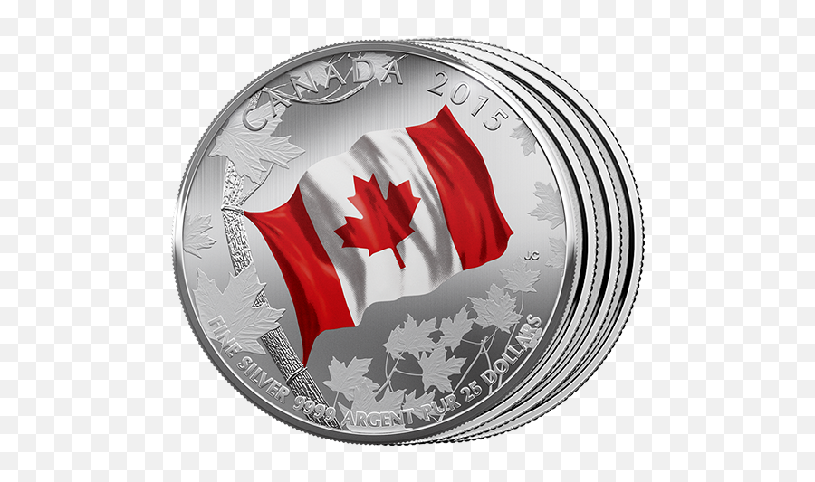 2015 Usa 20 Silver Coin Series With 25 Canada Flag The - 2015 Canadian Flag Quarter Png,Canada Flag Png