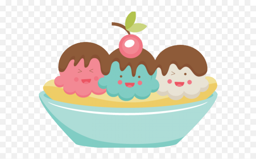 Banana Split Clipart Cute - Banana Split Clipart Free Png,Banana Split Png