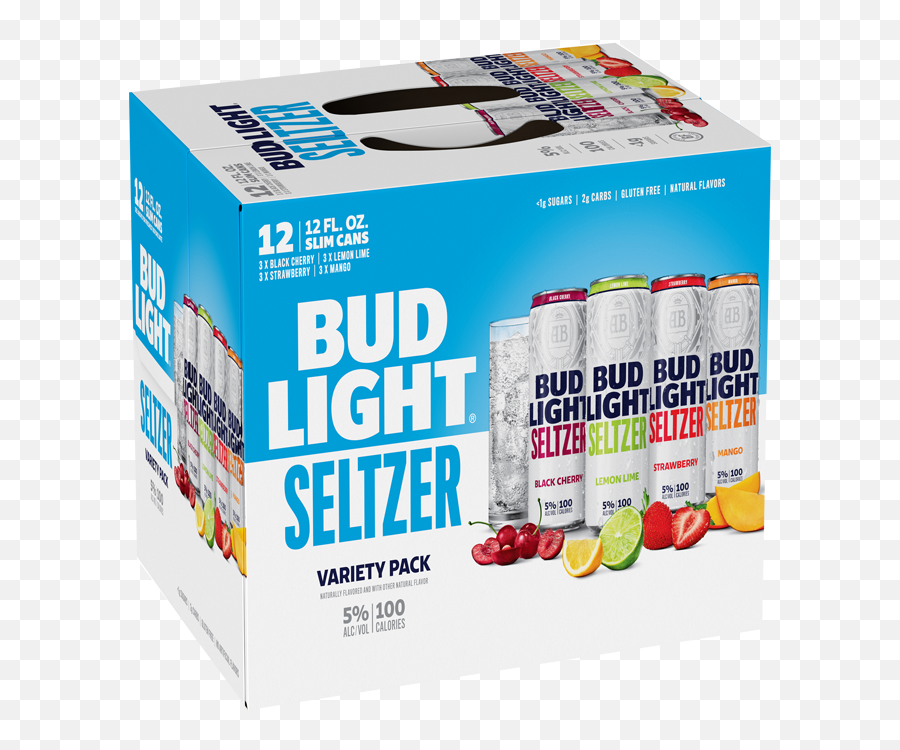Bud Light Black Cherry Lemon Lime Strawberry U0026 Mango - Bud Light Seltzer Variety Pack Barcode Png,Bud Light Can Png