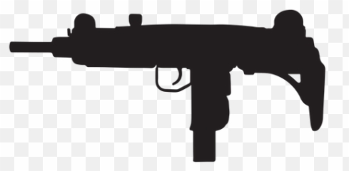 Uzi Submachine Gun Grey Silhouette - Transparent PNG u0026 SVG Vector Png