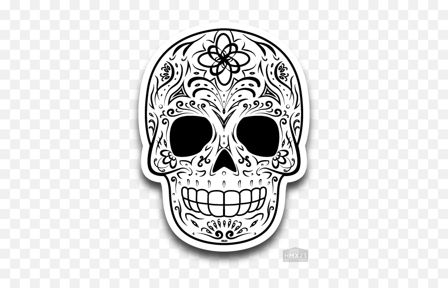 Sugar Skull Traditional Art - Calaca Png,Icon Skulls