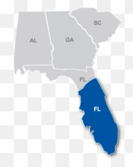 Central U0026 South Florida Region U2014 Courier Express - Map Png,Florida Map Png