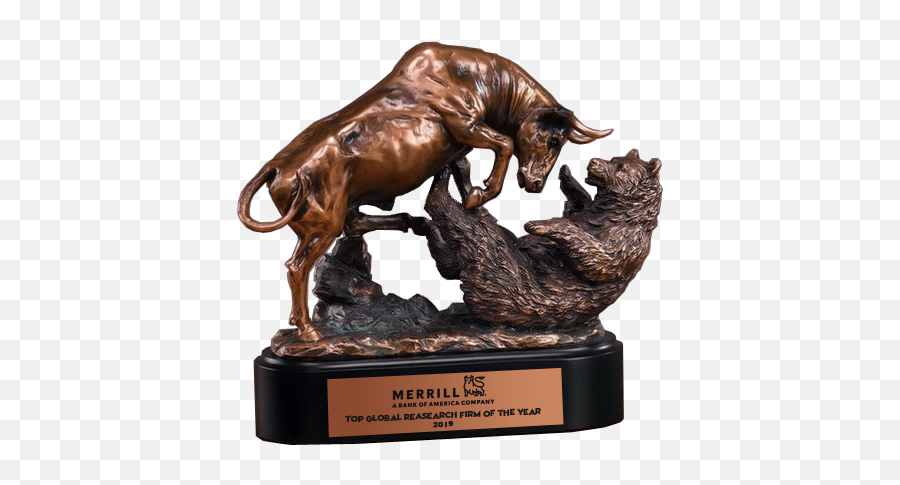 Bronze Bull And Bear Trophy Paradise Awards - Bull And Bear Trophy Png,Bull Bear Icon