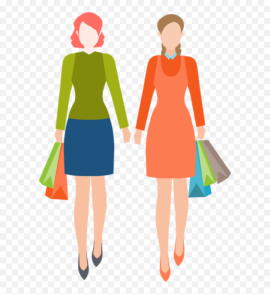 Shopping Transparent Clothes Picture - Girls Buying Clothes Clipart Png,Transparent Clothes Pic